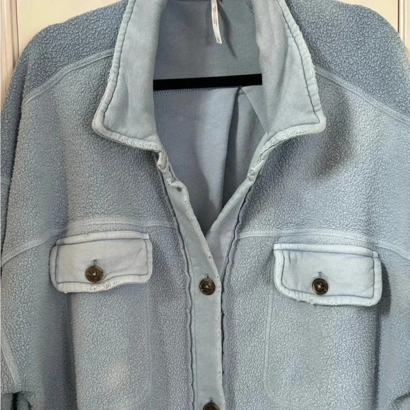 Free People Light Blue Oversized Jacket - Picture 10 of 12